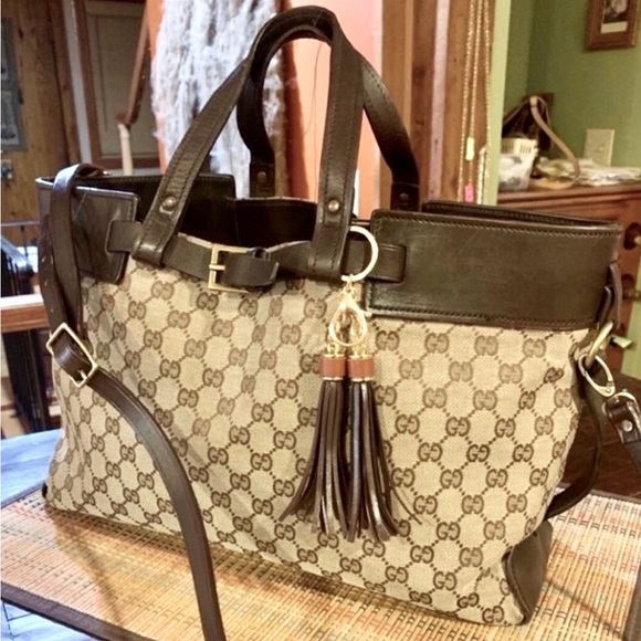 🚫SOLD🚫Gucci Tote😍Rare Beautiful bag😍 16”x18”x10” EUC - Picture 2 of 16